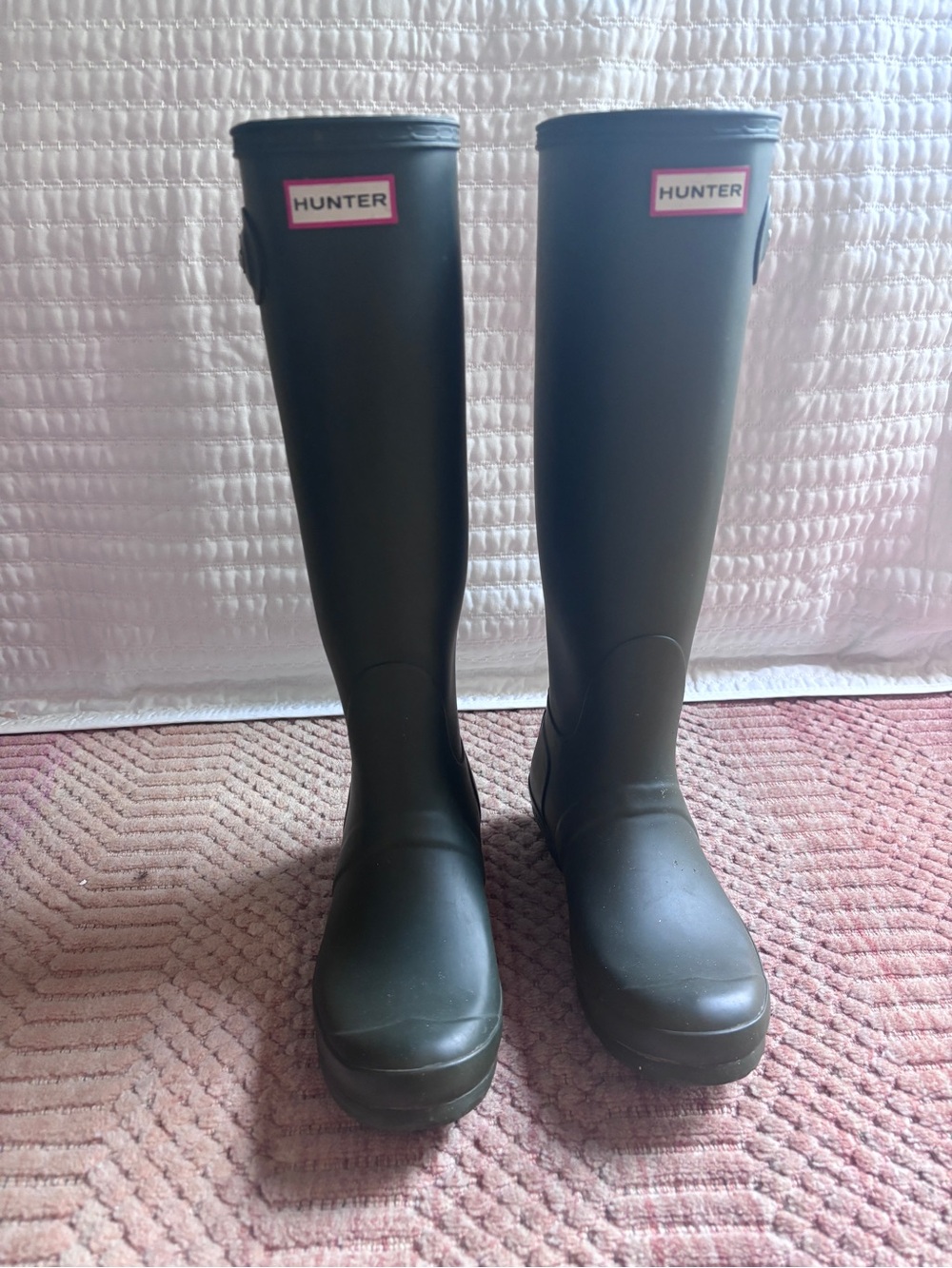 Hunter rain boots - tall, dark green
